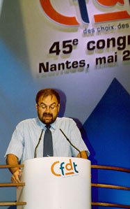 CFDT:n uusi p��sihteeri Francois Ch�r�quen. Foto: AINO PIETARINEN