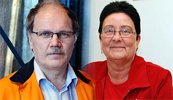 Pentti M�kinen (foto: Ilkka Pietarinen) ja Marjatta Soidinsalo (foto: Kauko Ainasoja)
